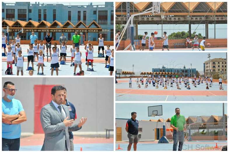 El campus del Telde Basket Tara recibió este miércoles la visita de una comitiva institucional del Ayuntamiento de Telde (Foto Francisco Javier Santana)